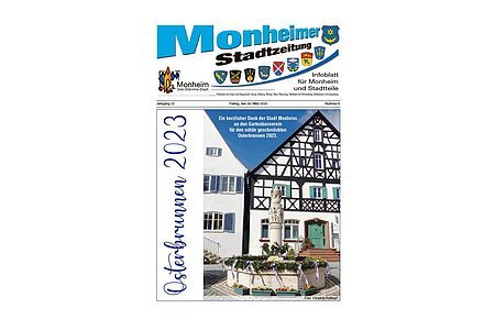 Titelseite der Monheimer Stadtzeitung vom 24.03.2023