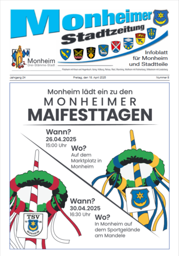 Die neue Ausgabe der Monheimer Stadtzeitung ist erschienen.