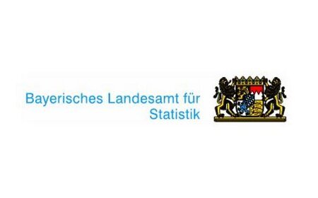 Logo des Bayerischen Landesamts für Statistik mit bayerischem Wappen rechts davon.