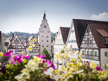 Die historische Altstadt Monheim - Aussicht aus dem Rathaus